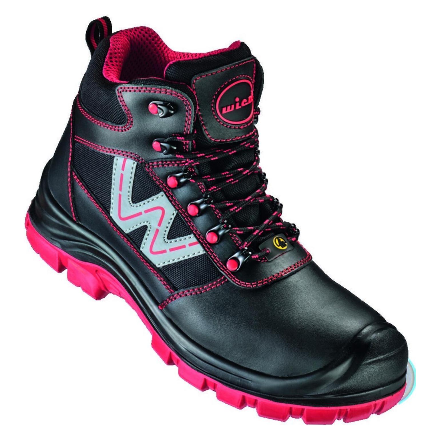 Feldtmann WICA Schnüstiefel CANELLI Schwarz/rot, S3 SR ESD Gr. 44 (S3, 44) (88134046)