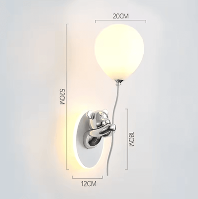 Inspire Curations Cute Bear Balloon Wall Lamp For Kids Room a Chrome warm Light