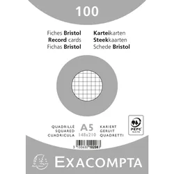 Exacompta Karteikarten kariert DIN A5 100 St eingeschweißt