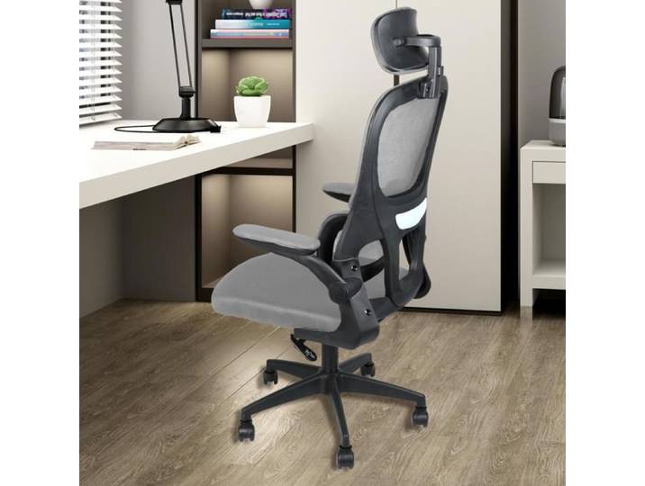 KEDIA Chaise de Bureau Ergonomique avec Soutien Lombaire Gris Facile à Nettoyer équipée de Roulettes Silencieuses Sûre et Stable