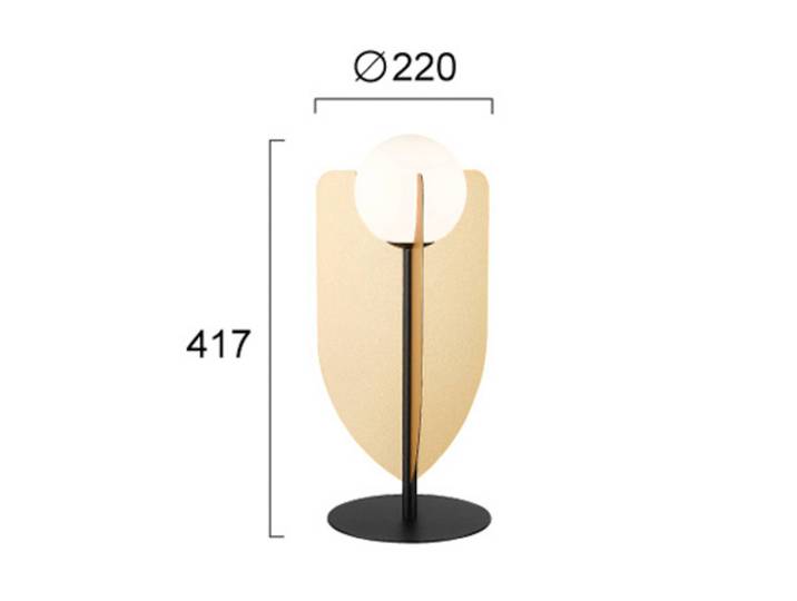 Viokef Tischlampe Fedora, messing / gold, für Wohn- / Esszimmer, Metall