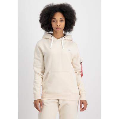 Hoodie ALPHA INDUSTRIES "Unisex EMB Hoodie", Herren, Gr. XS, weiß (jet stream weiß), Obermaterial: 80% Baumwolle, 20% Polyester, regular fit, Sweatshirts Hoodie