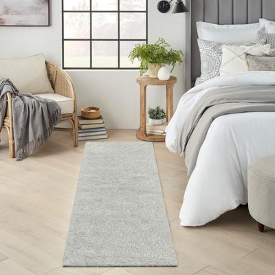 Michael Amini Star Contemporary Textured Botanical Abstract Glam Area Rug