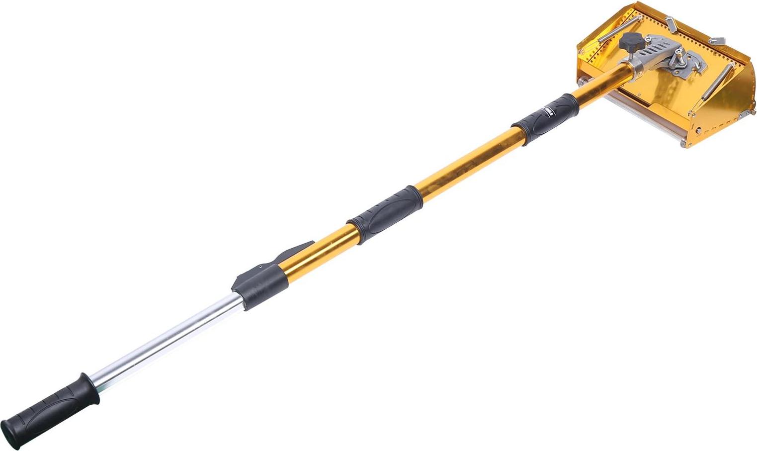 Trockenbau Flat Finisher - Taping Werkzeug - Teleskopstiel 102-163 cm - Für Gipskarton/Spachtelmasse - Profiqualität - Gelb