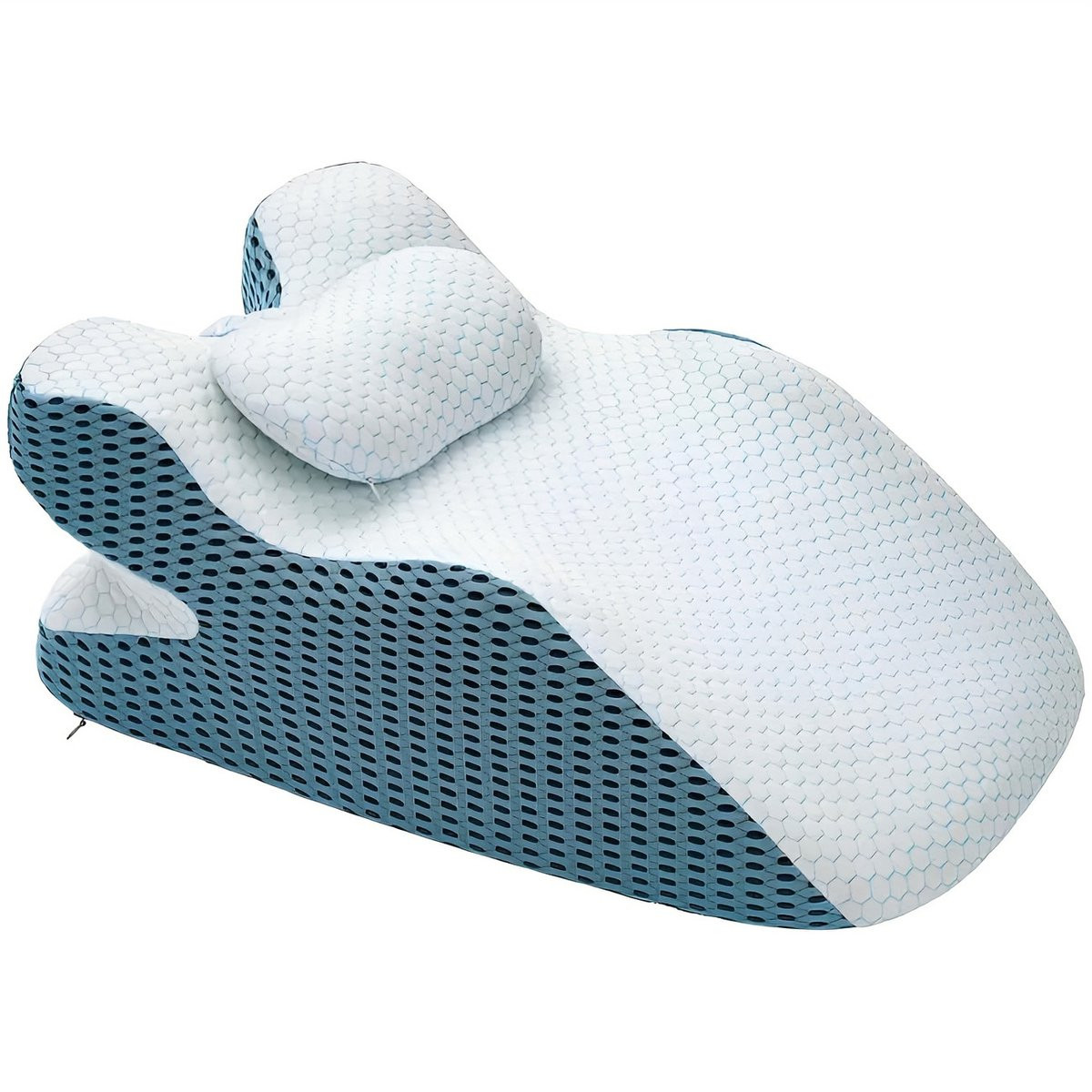 Ergonomisch Memory Foam Wigkussen voor zij-, rug- en buikslapers met afneembare en wasbare hoes