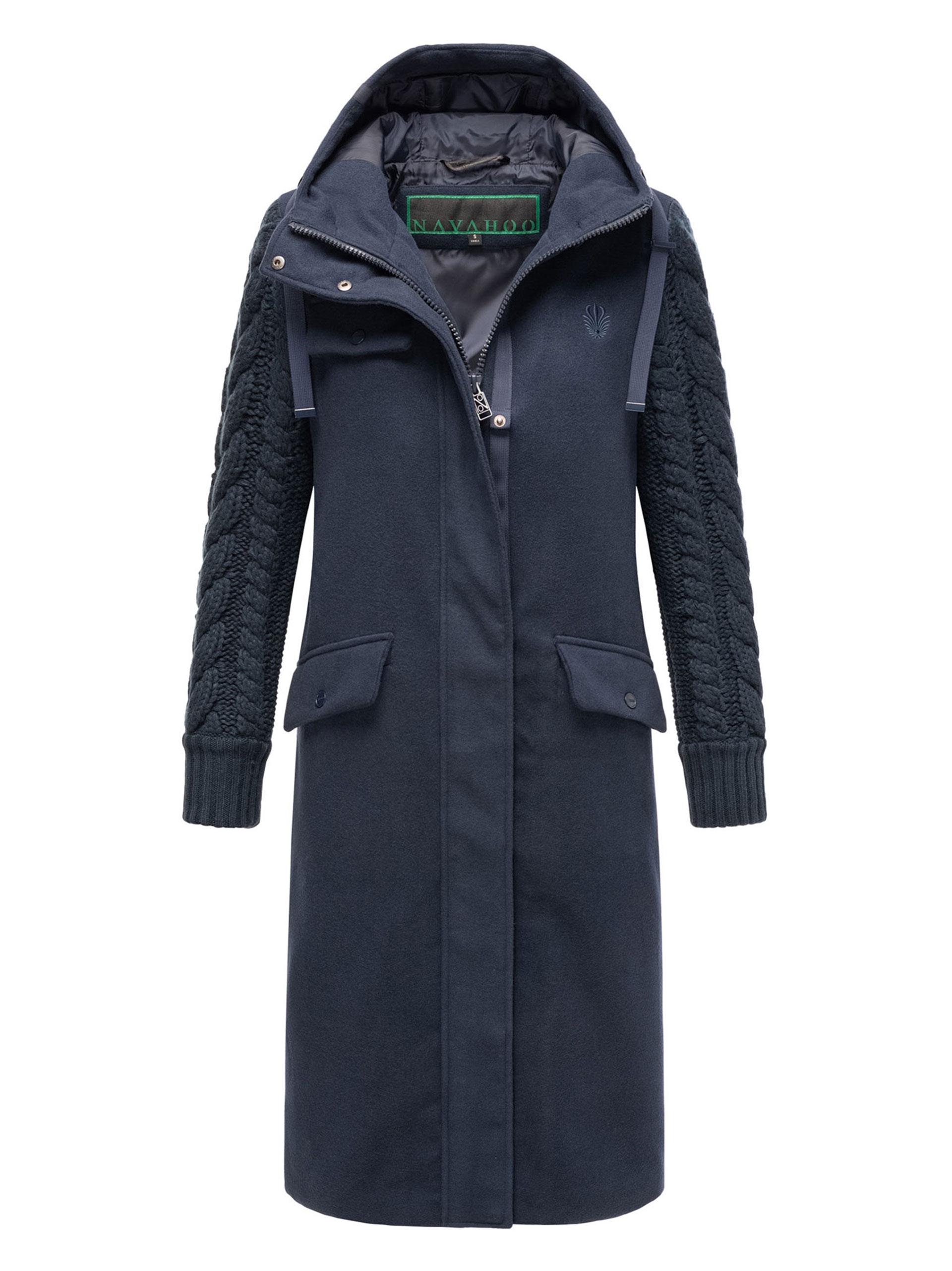 Navahoo Knit Babe dames wintermantel met gebreide mouwen