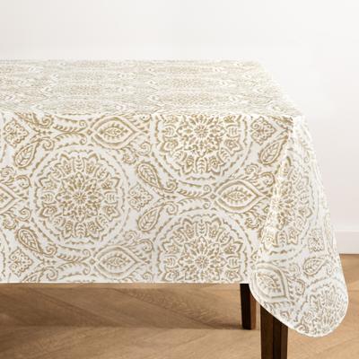 Threadmade Savannah Boho Paisley Printed Vinyl Indoor/Outdoor Tablecloth