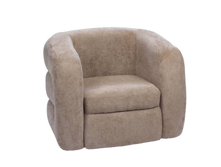 Fauteuil en tissu taupe gris
