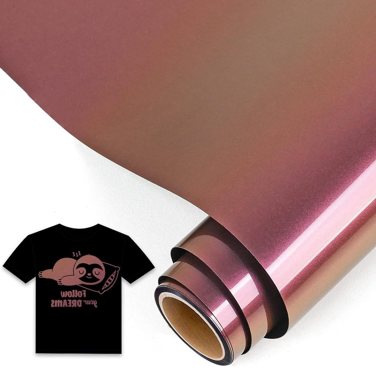 Plotter Folie Textiel - Flex Vinyl Chameleon Goud naar Rood - 5 Ft