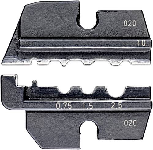Knipex 97 49 10 Crimpeinsatz Unisolierte Quetschkabelschuhe, Unisolierte Quetschverbinder, Unisolierte Stoßverbinder 0.75 bis