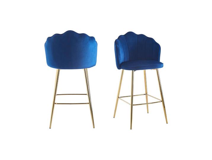 Mid.you Barhocker-Set, Dunkelblau, konisch, 52x100x54 cm, Esszimmer, Barmöbel, Barhocker