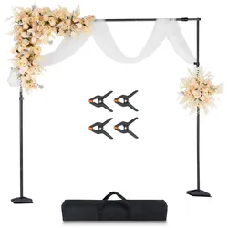 VEVOR Hintergrundständer verstellbares Fotohintergrundständer (Hintergrundtuch: 260 x 300 cm), Hintergrundständer mit 7 Querstangen, Bildschirmständer für Produktfotografie Studiofotografie