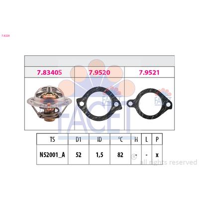FACET Thermostat, Kühlmittel 7.8228 für MAZDA
