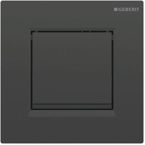 Geberit Urinal-Steuerung 116017DW1 Typ 30 pneumatisch, Kunststoff, Platte/Taste schwarz, Streifen schwarz matt