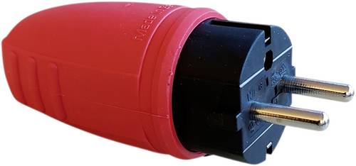 N & L 17187 Schutzkontaktstecker Gummi 230V Rot IP44