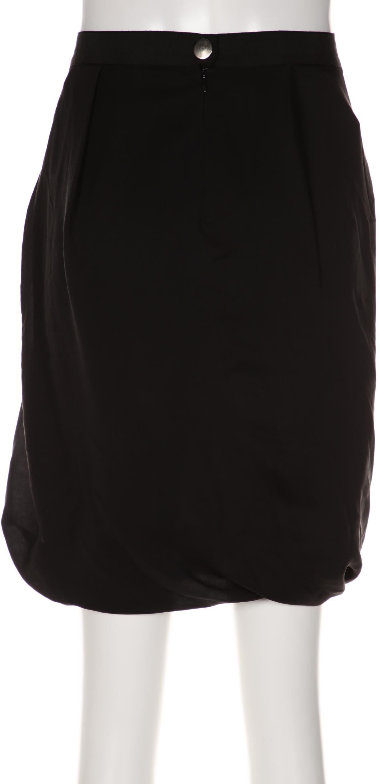 Massimo Dutti Damen Rock, Schwarz, Gr. EU 36, Synthetik / Seide - Second Hand