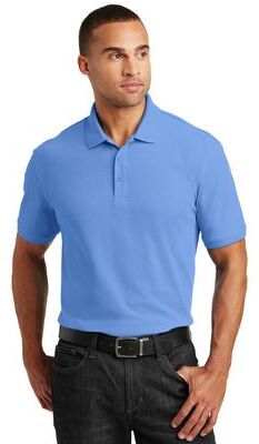 Port Authority K100 Core Classic Pique Polo Shirt in Carolina Blue size 6XL   Cotton/Polyester Blend