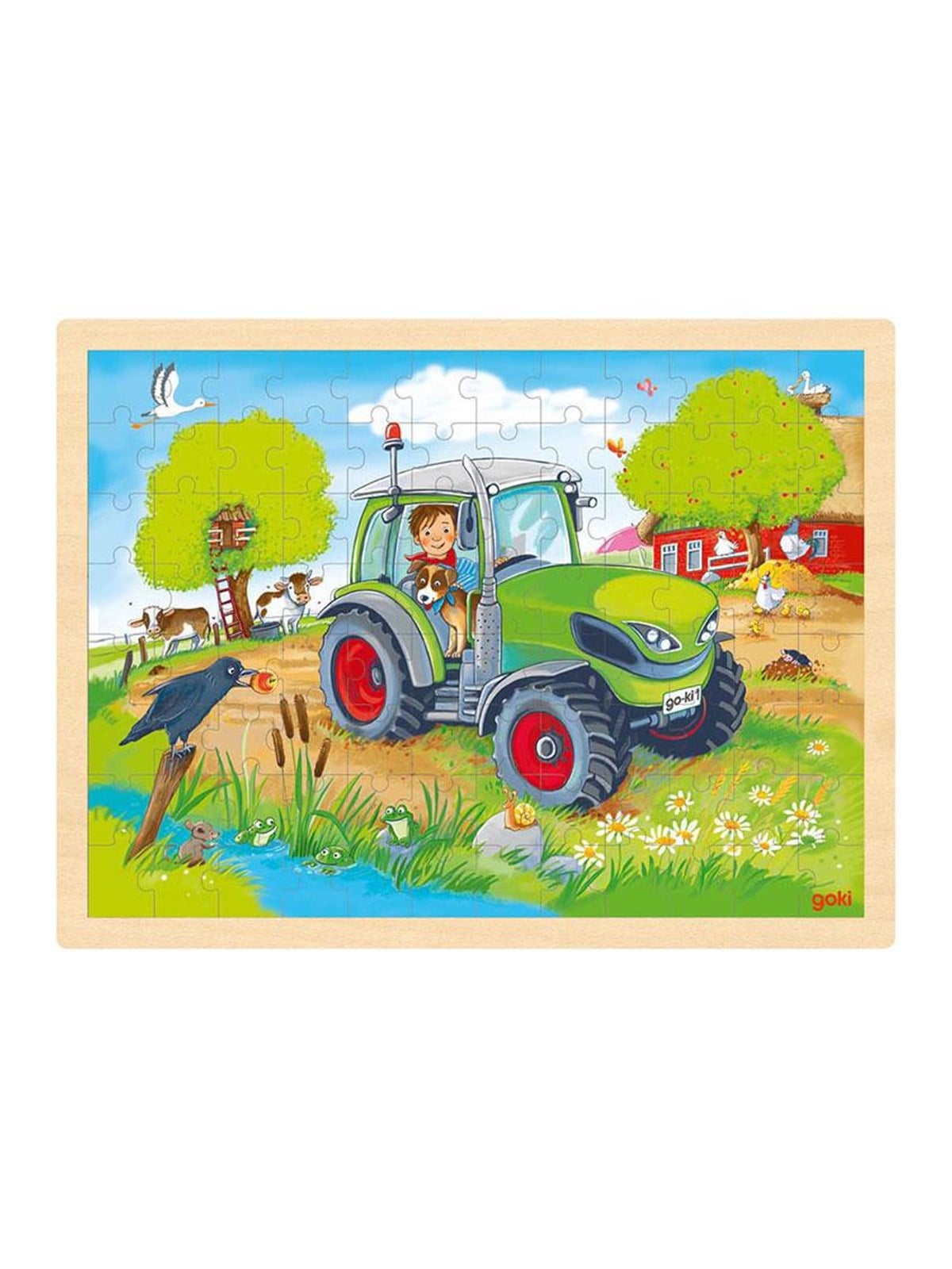Goki Wooden Jigsaw Puzzle Tractor 96pcs. Holz