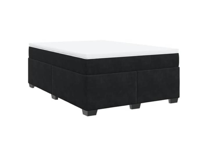 vidaXL Boxspringbett mit Matratze Schwarz 140x200 cm Samt