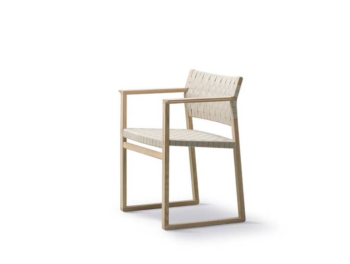 Fredericia Furniture Fauteuil BM62 Tressage naturel-pied en chêne laqué