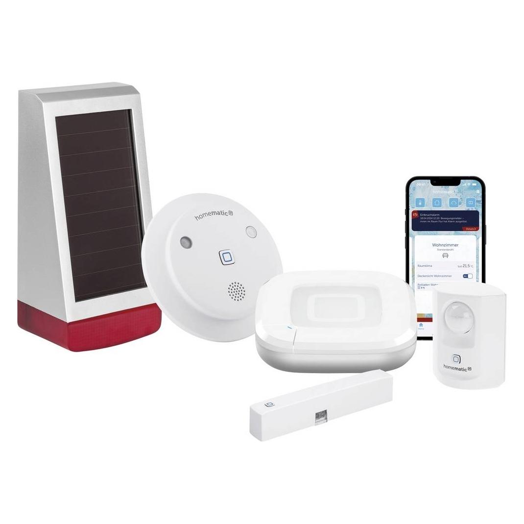 Homematic IP Rauchmelder, Aussensirene Smart Home Starter Set (161314A0+142722A0+153208A0+153825A0+157857A0)