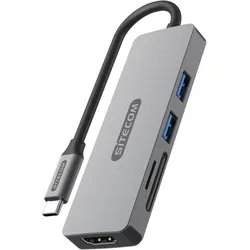 Sitecom CN-5501 (USB-C, 5 Ports), Dockingstation + USB Hub, Grau