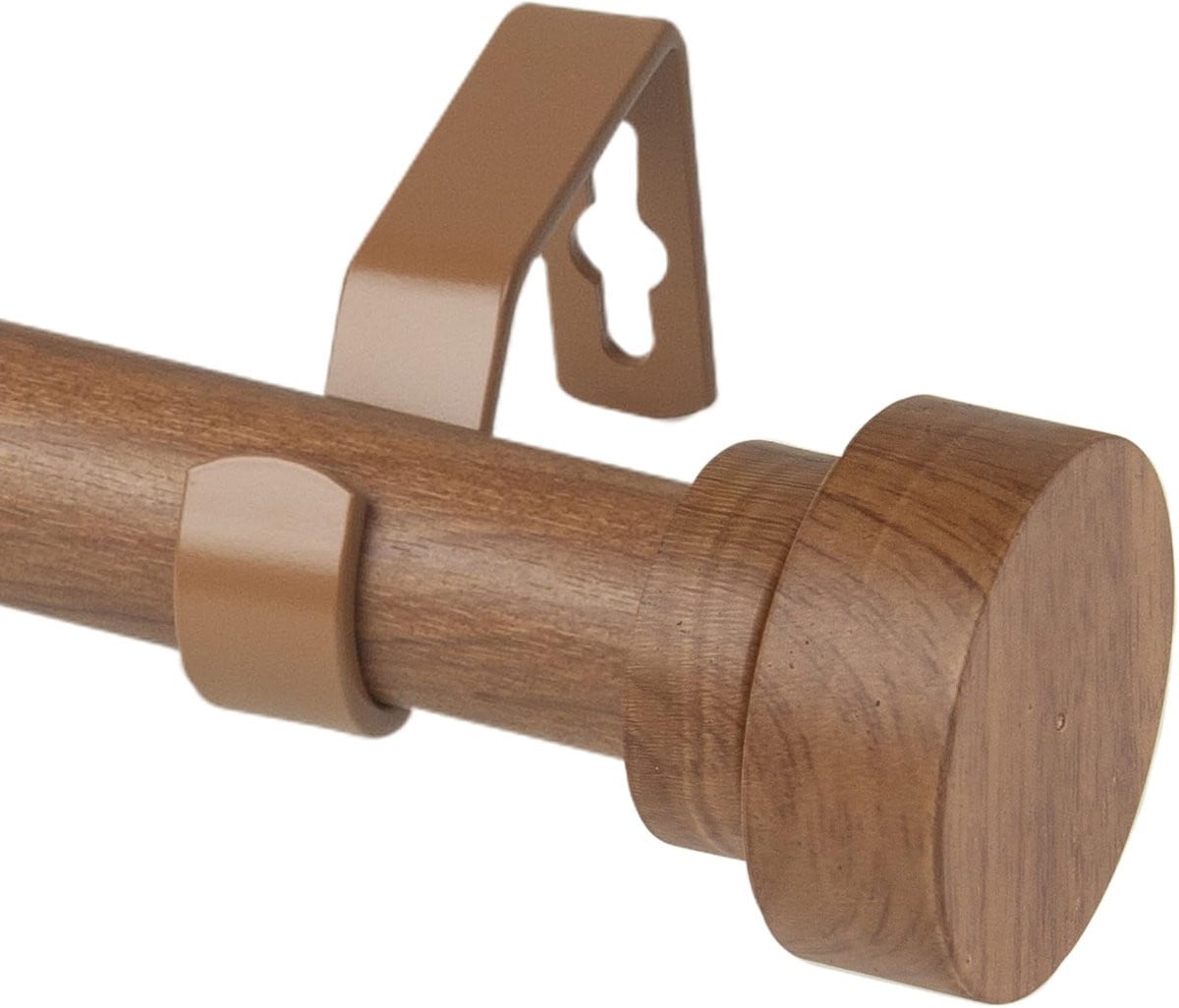 Verstelbare Gordijnroede Enkel - Bruin - 122-213 cm