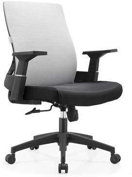 LeisureMod Brio Mid Back Mesh Office Chair - Ergonomic, Adjustable, Nylon Base with Swivel Casters