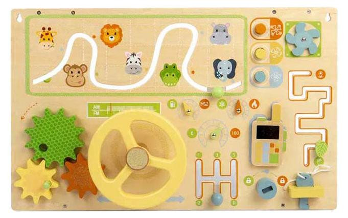 BigJigs Jungle Busy Board Educatief Speelgoed Multicolor