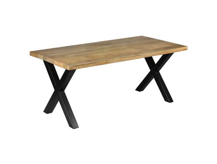 ZINA - Table de Repas 180cm Manguier Massif Piètement X