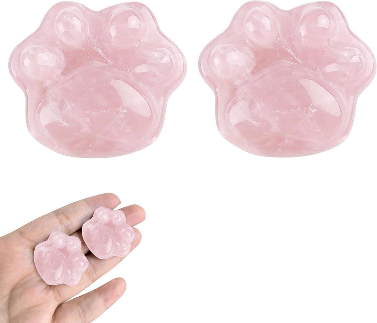 Set van 2 Rozenkwarts Kattenpoot Kristallen voor het maken van sieraden