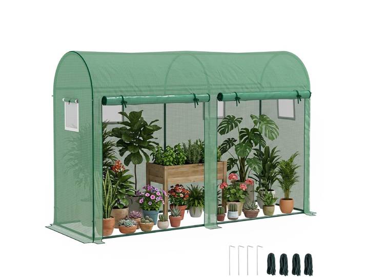 Outsunny Kas - Staal - 300x100x200cm - Groen