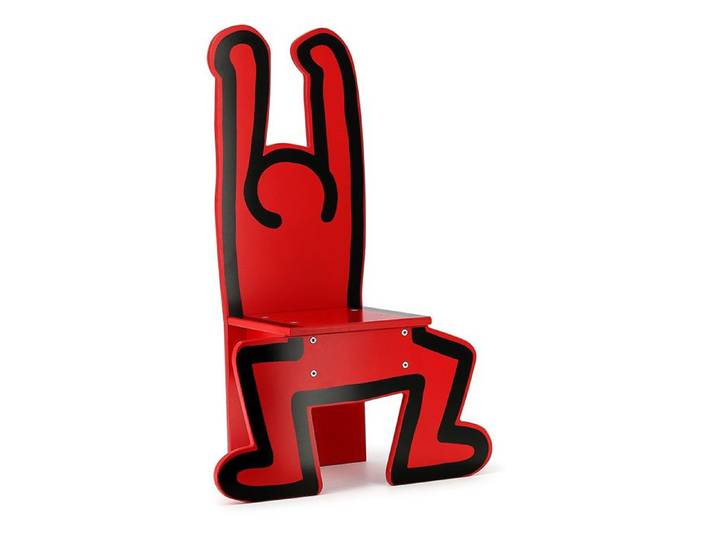 Chaise pour enfant - VILAC - Keith Haring rouge - Bois massif - Design contemporain