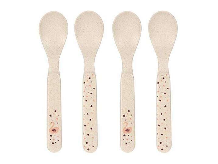 LÄSSIG Kinder Löffel Set (4 Stk.) Kinderbesteck ohne Melamin, BPA-frei, für Spülmaschine und Mikrowelle/Spoon Set Little Water Swan