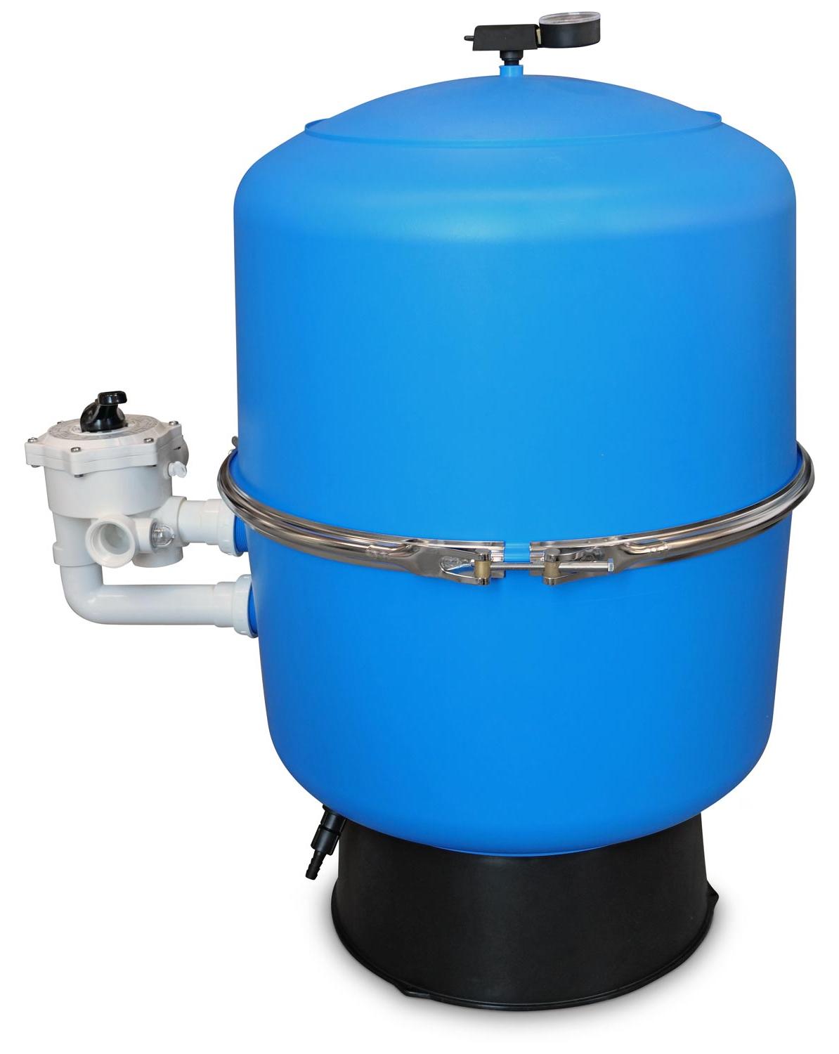 Sandfilterbehälter aus GFK 2-teilig inkl. 6-Wege-Side-Mount Ventil 500 mm