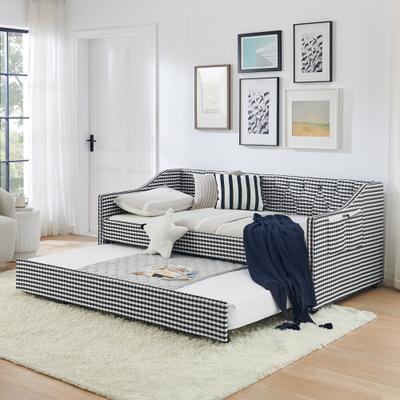 3-in-1 Versatile Sofa Bed Daybed with Pull Out Trundle and Side Storage