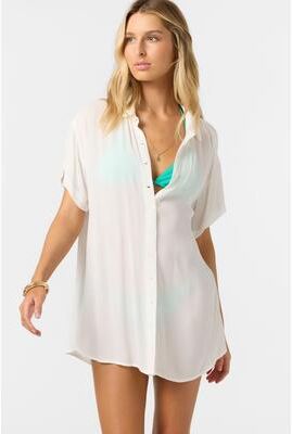 O'Neill s Saltwater Solids Carlee Dress in Vanilla, Size Large, Viscose