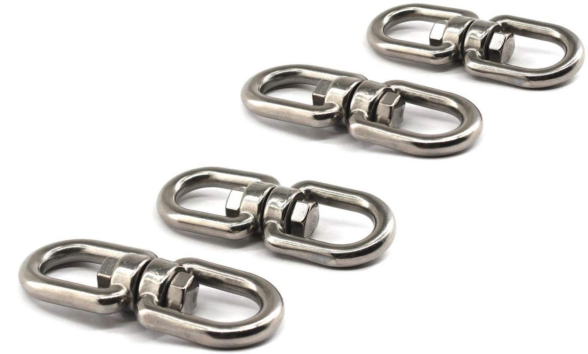 4 stuks ONF3 roestvrijstalen dubbelzijdige draaibare haken met M6 connector