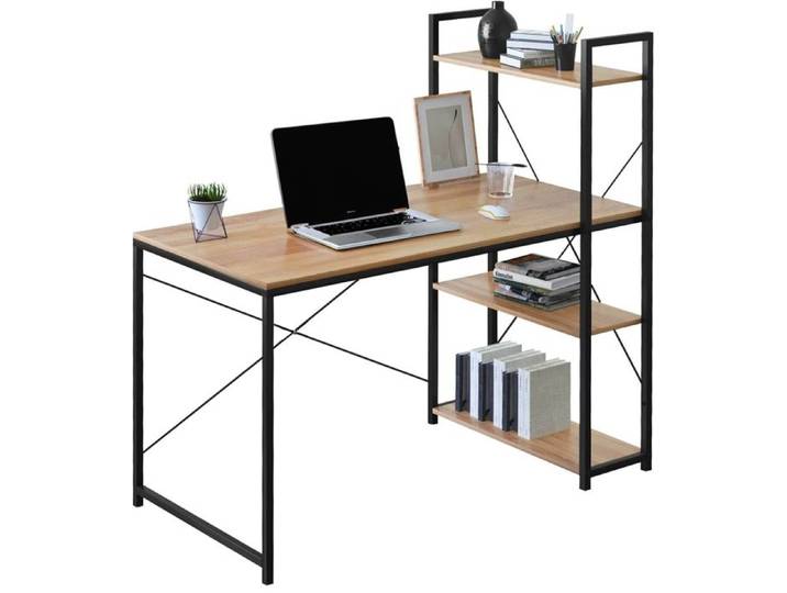 Bureau loft industriel moderne en chêne Trosa