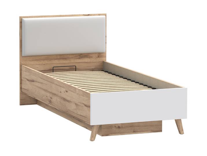 Lit coffre Vankka Chene Naturel/blanc - Basika