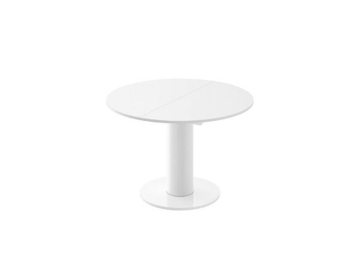 designimpex Esstisch Design HES-111 Tisch rund oval Hochglanz ausziehbar 100-148cm