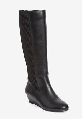 Women's The Briar Tall Wide Calf Boot By Comfortview by Comfortview in Black (Size 7 M)