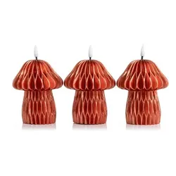ELAMBIA 3 LED-Figurenkerzen Pilz Design Flamme LUMA, Timer Höhe 12,5cm
