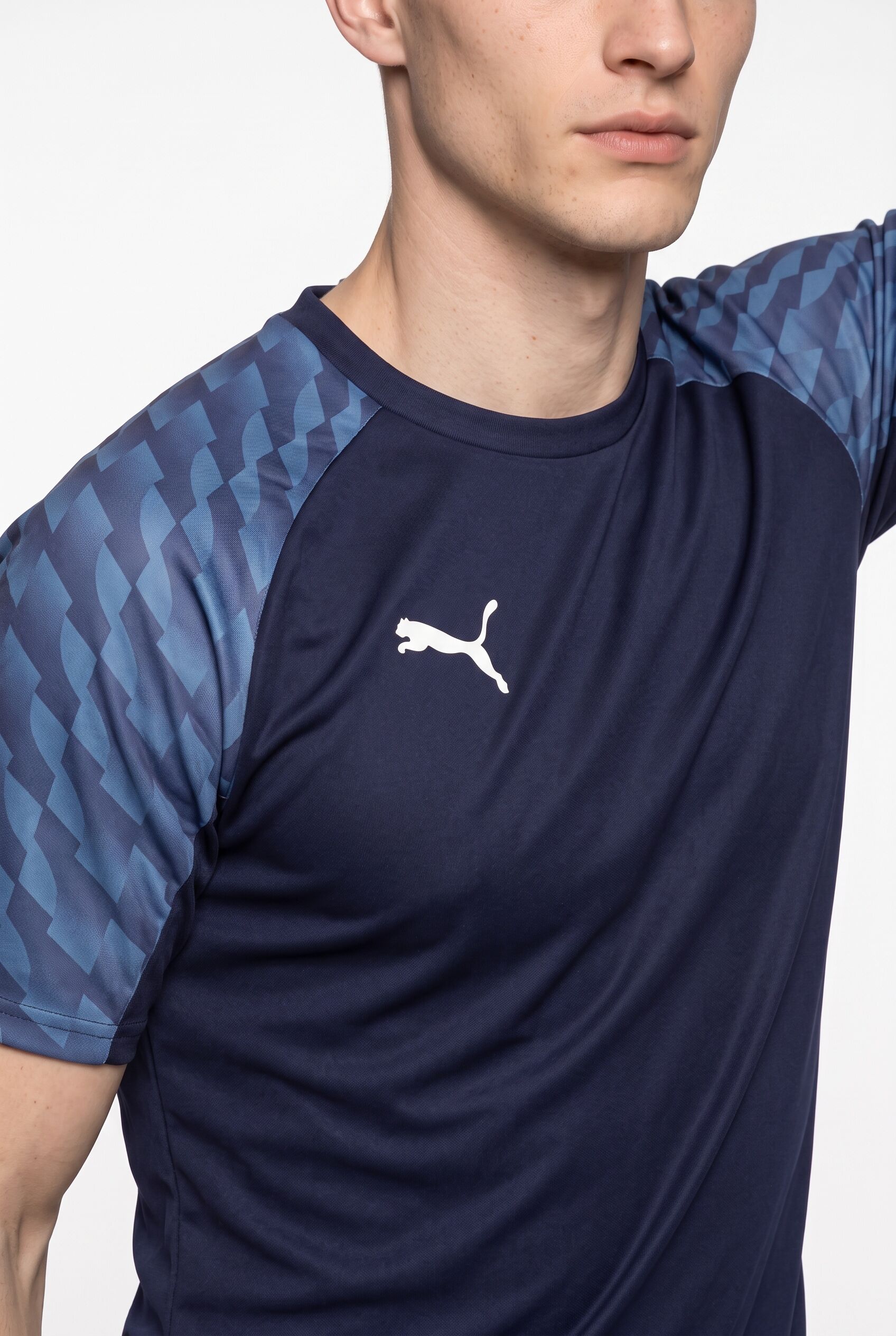 Trainingsshirt PUMA "TEAMLIGA26 JERSEY", Herren, Gr. XXL, blau (puma navy, puma weiß, blau horizon), Interlock, Obermaterial: 100% Polyester, mehrfarbig, regular fit normal, Rundhals, Shirts Trainingsshirt, Regular Fit, Kurzarm, atmungsaktiv, schnell troc