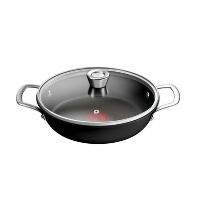 Bratpfanne TEFAL "Experience Unbreakable", schwarz, B:25,8cm H:11cm L:34,1cm Ø:24cm, Pfannen, Bratpfanne, FusionCore Antihaftversiegelung, induktionsgeeignet, Thermo-Signal