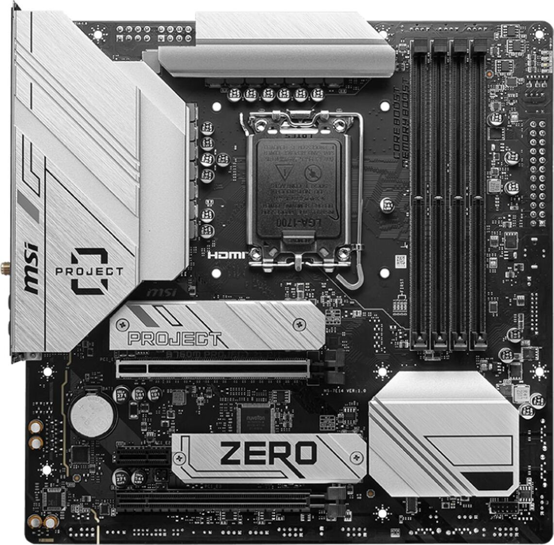 MSI B760M Project Zero Motherboard Intel B760 LGA 1700 micro ATX