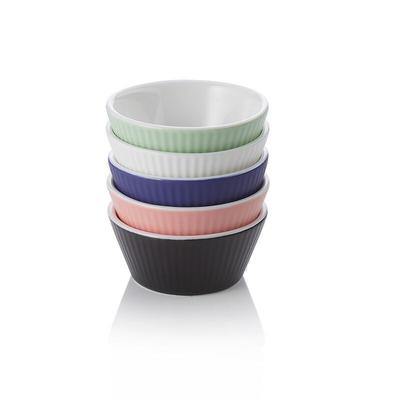 60x Ragout Fin Mix Schalen, Ø 7 cm, 100 ml, 5 Farben, Porzellan rosa, mint, blau,weiß, schwarz