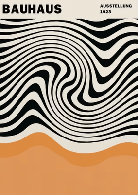Inspire Picks Abstract Bauhaus Orange Wall Art Modern Geometric Sunrise Bicycle Poster 22 50x70cm No Frame