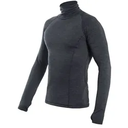 Sensor Merino Bold Neck Herren Langarmshirt Anthracite Gray Gr. M