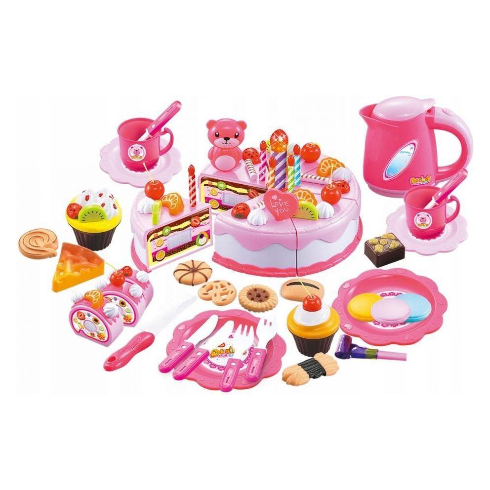 Qixi Toys Geburtstagsset - Torte ausschneiden 80 Elemente (HC324745 (WD-H58))